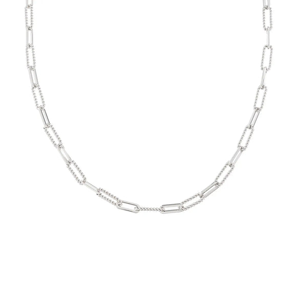 Silver Twisted Links Necklace - Greige Goods