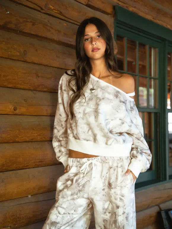 Avery Off The Shoulder Fleece Sweatshirt