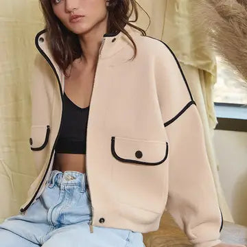 Contrast Pluffy Jacket