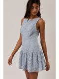 Boat Neck Sleeveless Lace Dress - Greige Goods