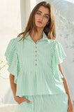 Ruffle Striped Top