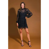 Woven Lace LS Mini Dress