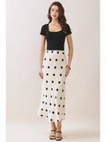 Polka Dot Maxi Skirt - Greige Goods