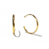 Gold Hammered Hoops - Greige Goods