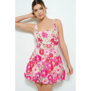 3D Floral Embroidered Mini