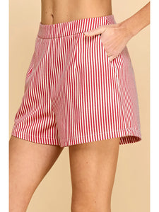 Striped Tailored Shorts - Greige Goods