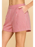 Striped Tailored Shorts - Greige Goods