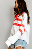 Spread Collar Contrast Top - Greige Goods