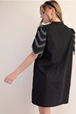 Balloon Sleeve Embroidered Mini