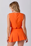 Front Button Vest & Skort Set - Greige Goods