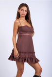 Sweetheart Neck Lace Trim Mini