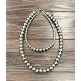 Western Silver-tone Bead Necklace - Greige Goods