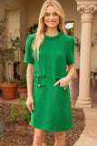 Braid Neck Double Pocket Dress