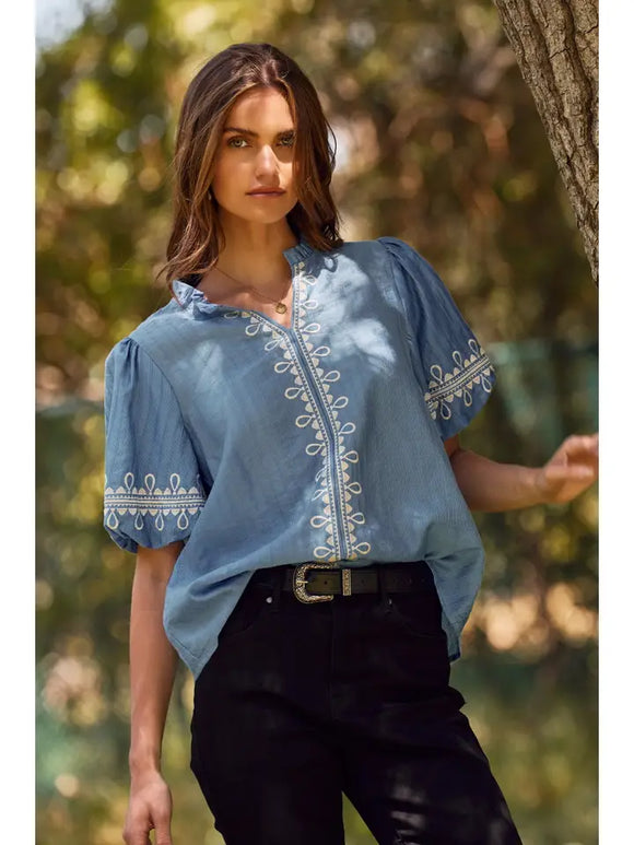 Curvy Girl Embroidered Blouse