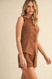 Suede Vest & Short Set