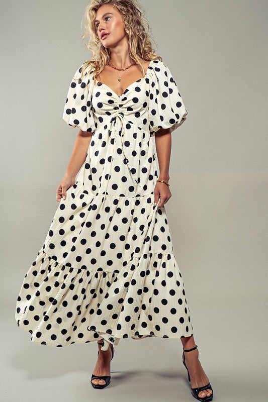 Polka Dot Symphony Midi Dress