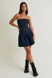 Smocked Denim Tube Dress