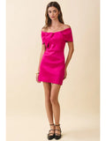 Foldover Neck Mini Dress