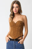 Reese Suede Top - Greige Goods