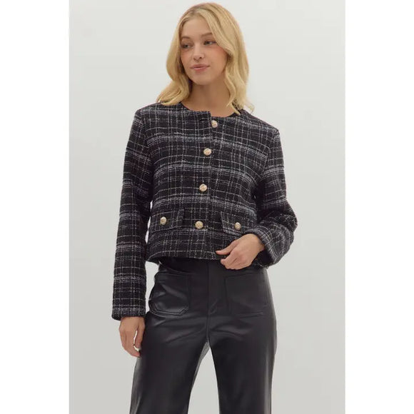 Plaid Tweed Jacket