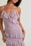 Chiffon Ruffle Midi Dress