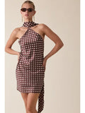 Polka Dot Scarf Mini Dress