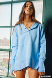 French Terry Oversized Hoodie Top - Greige Goods