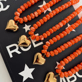 Orange Heart Necklace