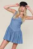 Denim Tie Strap Mini