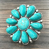 Turquoise Brass Adjustable Ring - Greige Goods