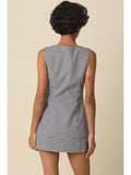 Sonia Gingham Button-Front Dress - Greige Goods