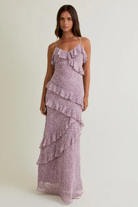 Chiffon Ruffle Midi Dress