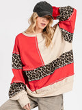 Leopard Patchwork Oversized Sweatshirt