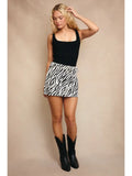 Self Belt Low Waist Mini Skirt - Greige Goods