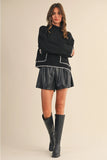 Leather Pleated Shorts