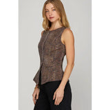Animal Print Vest - Greige Goods