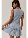 Boat Neck Sleeveless Lace Dress - Greige Goods