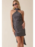 Polka Dot Scarf Mini Dress