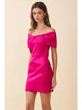 Foldover Neck Mini Dress