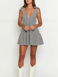 Tie-Strap Gingham Dress
