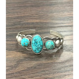 Oval Navajo Turquoise Cuff Bracelet - Greige Goods