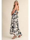 Floral Back Tie Maxi Dress - Greige Goods