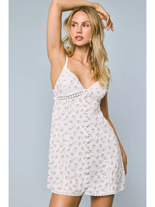 Floral Open Back Mini Dresss - Greige Goods