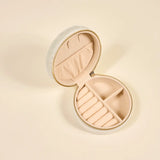 Round Velvet Jewelry Case - Greige Goods