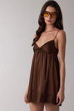 Twisted Sweetheart Mini Dress - Greige Goods