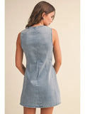 Ribbon Detailed Denim Dress - Greige Goods