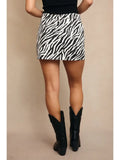 Self Belt Low Waist Mini Skirt - Greige Goods