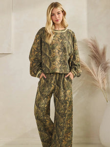 Camo Long Sleeve Pants Set