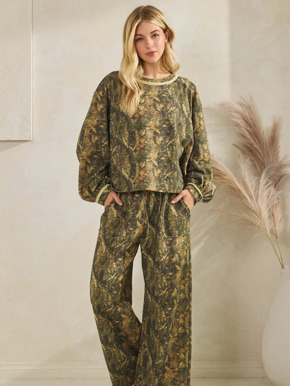 Camo Long Sleeve Pants Set