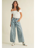 Barrel Denim Pants - Greige Goods